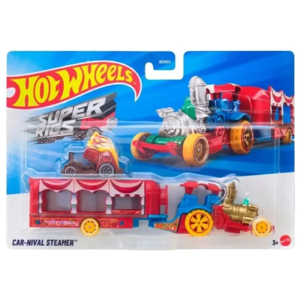 Hot Wheels Car-nival Steamer FKW89 – Super Rigs Taşıyıcı Tır ve Model Araç