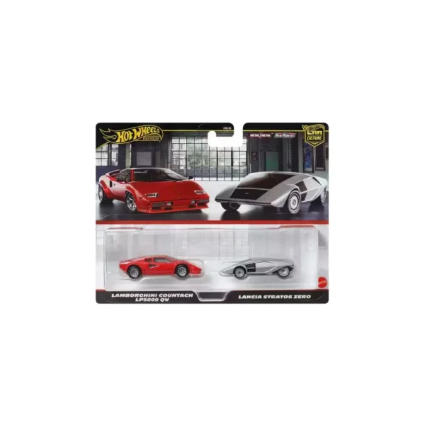 Hot Wheels Premium Lamborghini Countach & Lancia Stratos Zero JBL02 – 2'li Diecast Araba Seti