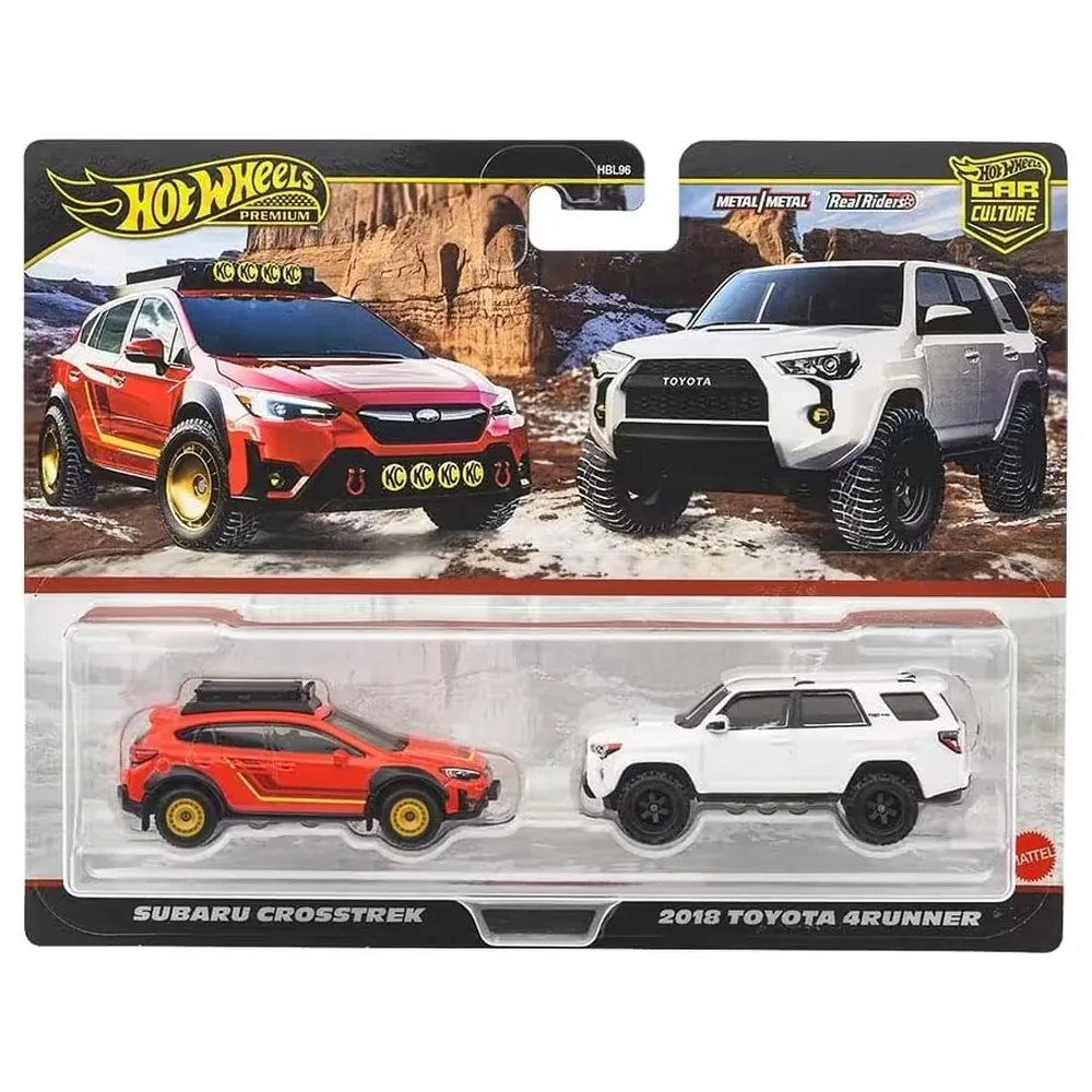 Hot Wheels Premium 2'li Subaru Crosstrek & 2018 Toyota 4Runner JBK98 – Diecast Araba Seti
