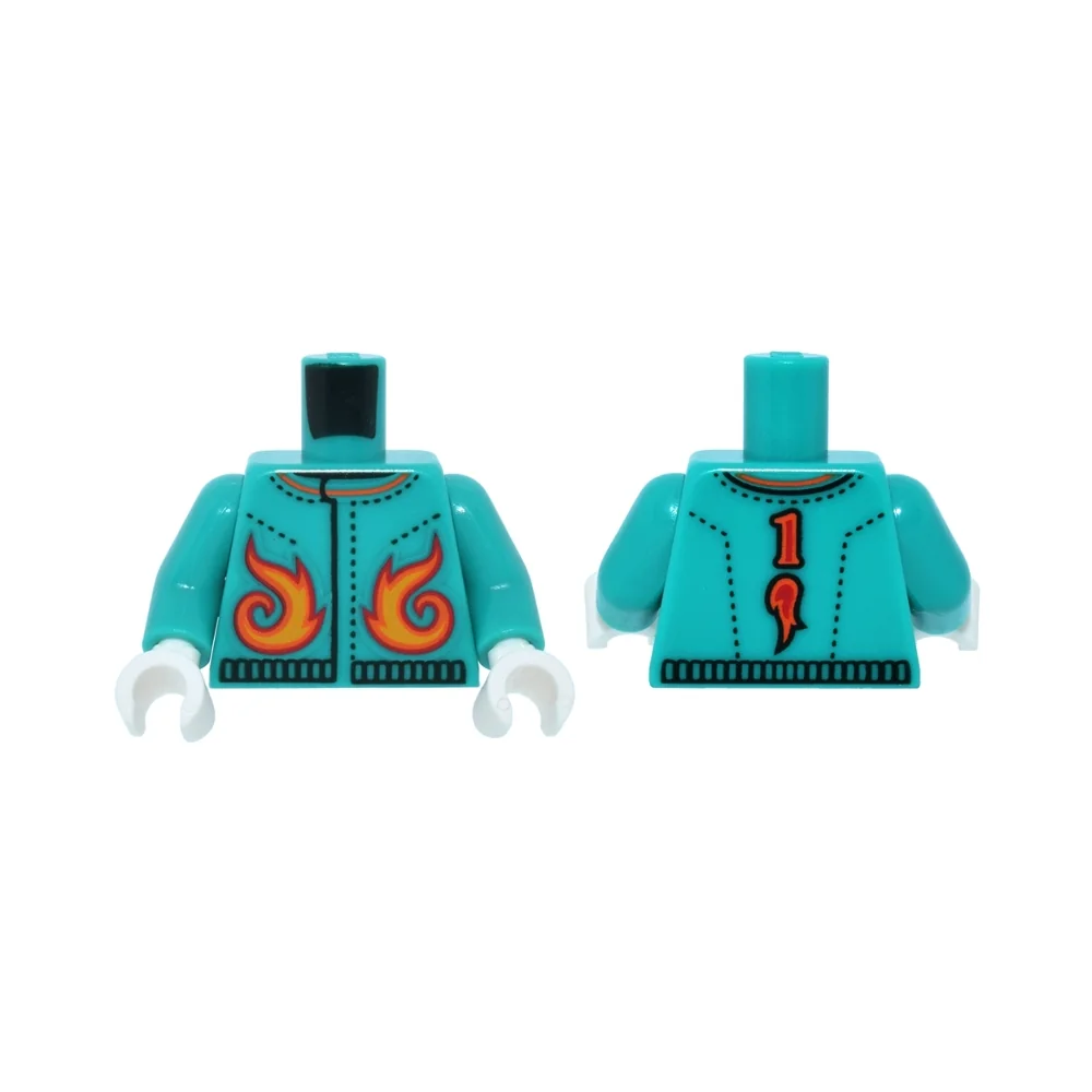 LEGO Turkuaz Alev Desenli Minifigür Gövdesi (Torso) – 973pb6576c01