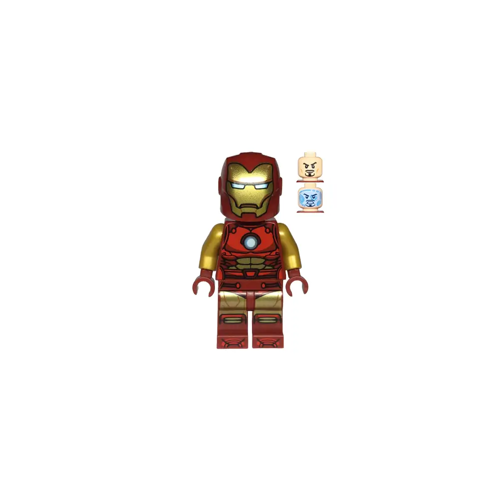 LEGO Marvel Iron Man Minifigür – Kırmızı Altın Zırhlı SH0910 (Kaskta hafif çizik)